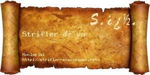 Strifler Éva névjegykártya